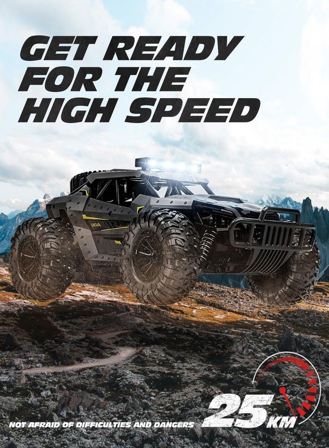 Tecnock RC Truck Car, 20+ KM/H High-Speed 4WD Remote Control Car, 2.4GHz Anti-Interference with Dual LED Headlights, Rechargeable Monster Truck - Ideal Outdoor Backyard Gifts for Boys & Teens - Image 2